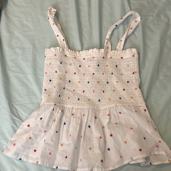 NWT Loft White Polka Dot Top - Picture 7 of 11